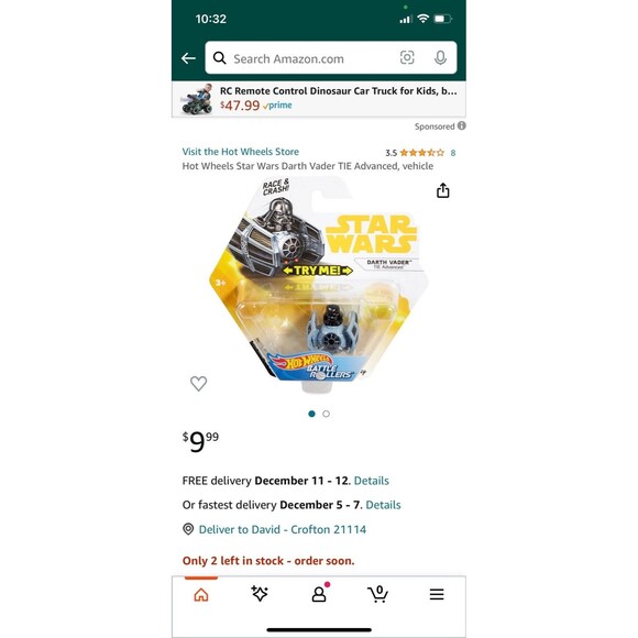 DisneyStar Wars Hot Wheels Battle Rollers Darth Vader Boba Fett Han Solo NEW NIP - Picture 11 of 11